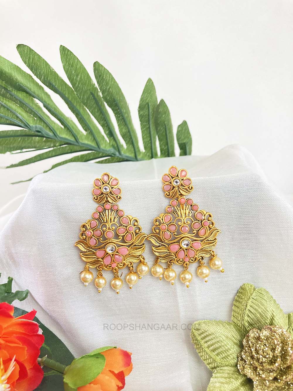 Pink Pritika Chanbali Earrigs