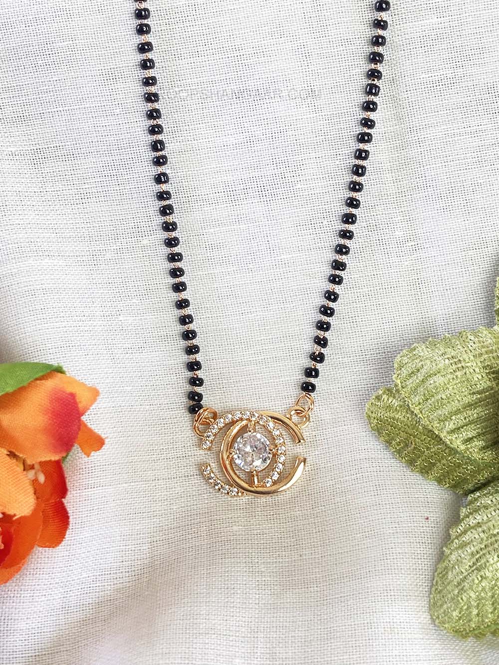 White Rose Gold Anushka Mangalsutra