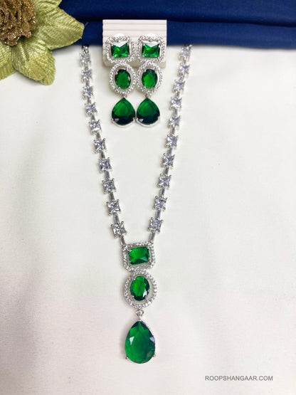Green Ava Zirconia Jewellery Set