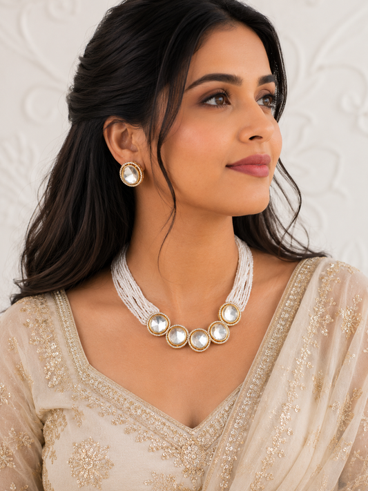 Ivory Avanti Kundan Necklace Set