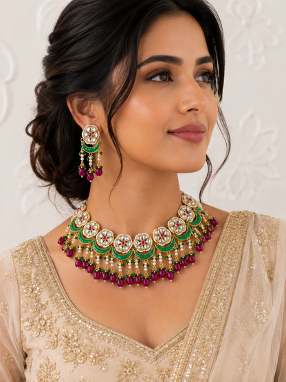 Emerald Green Vinita Jewellery Set
