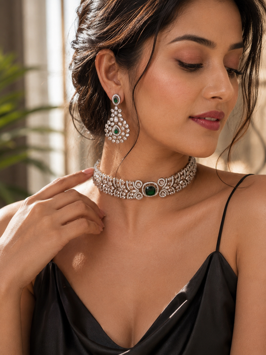 Emerald Green Chiara Zirconia Jewellery Set