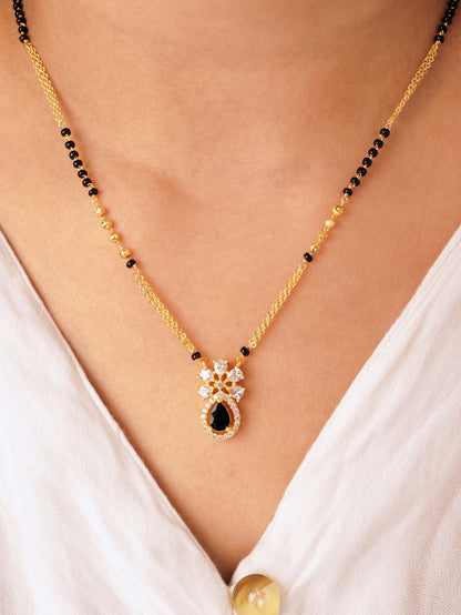 Pihu's Favourite - 18 Carat Gold Plated Diamond Mangalsutra
