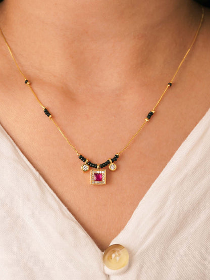 Minimalist 18K Gold Plated Navya Mangalsutra with Modern Twist