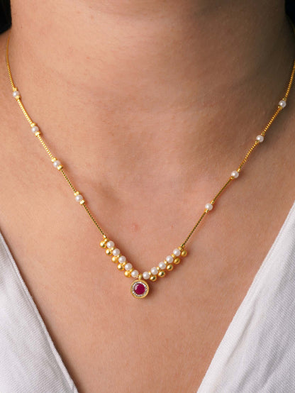 Tisha Anti-Tarnish 18k Gold Plated Necklace - Chain for Women & Girls