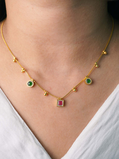 Yamini Anti-Tarnish 18k Gold Plated Necklace - Chain for Women & Girls