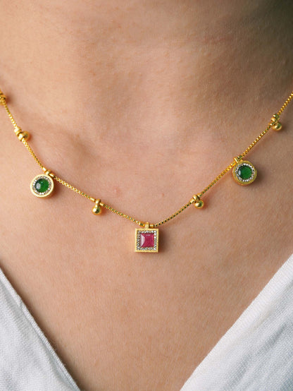 Yamini Anti-Tarnish 18k Gold Plated Necklace - Chain for Women & Girls