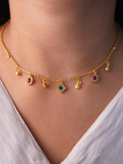 Anti-Tarnish Elayra 18k Gold Plated Necklace for Women & Girls