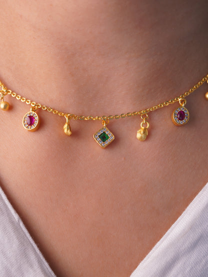 Anti-Tarnish Elayra 18k Gold Plated Necklace for Women & Girls