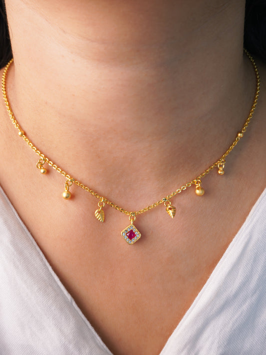 Anti-Tarnish Tanvi 18k Gold Plated Necklace for Women & Girls
