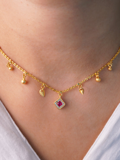 Anti-Tarnish Tanvi 18k Gold Plated Necklace for Women & Girls