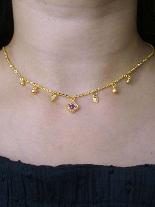 Anti-Tarnish Tanvi 18k Gold Plated Necklace for Women & Girls