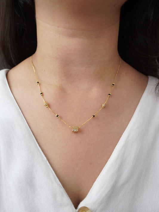 Traditional Yet Stylish Nitya Mangalsutra in 18K Gold