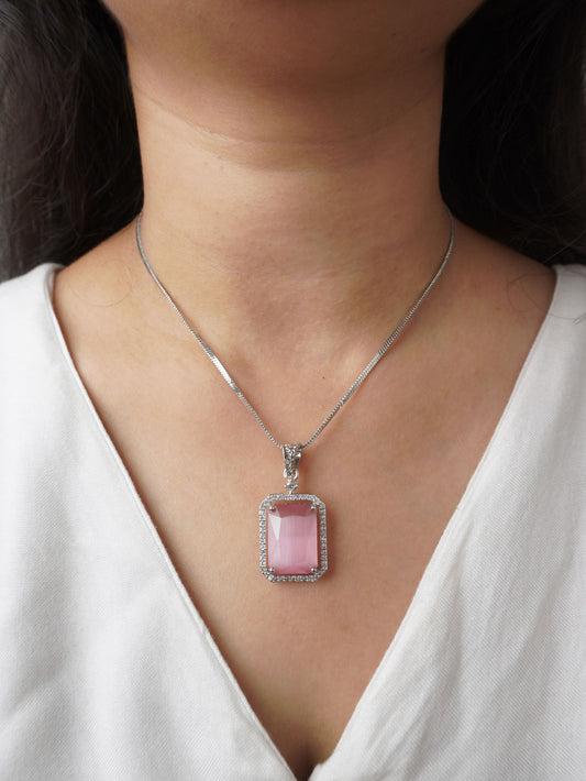 Pink Zaara Pendent Set