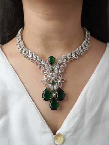 Emerald Green Zara Zirconia Jewellery Set