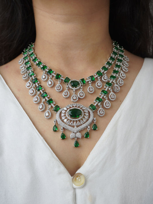 Emerald Green Fiona Zirconia Jewellery Set