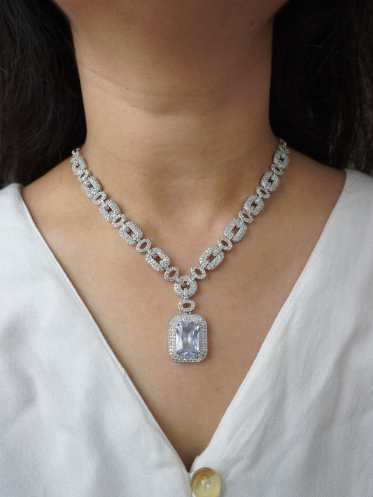 Silver Olivia Zirconia Jewellery Set
