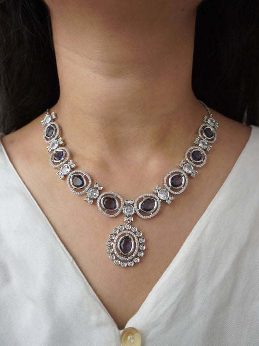 Purple Margot Zirconia Jewellery Set