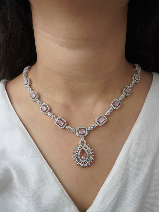 Pink Zoe Zirconia Jewellery Set