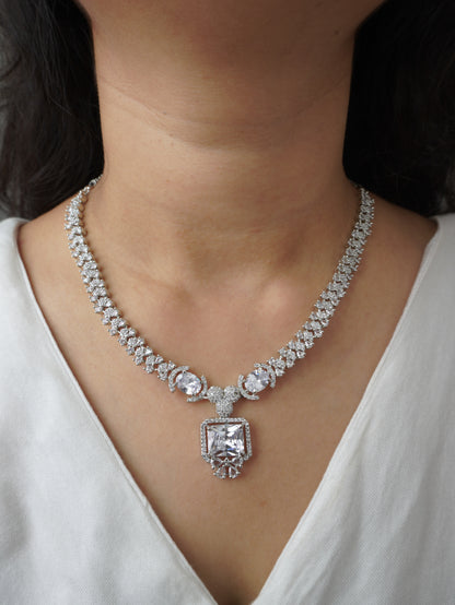 Silver Jennifer Zirconia Jewellery Set