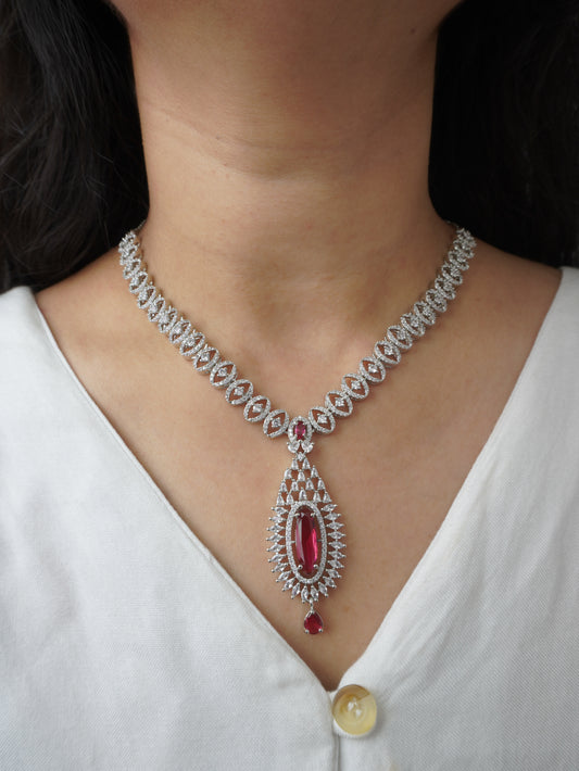 Ruby Audrey Zirconia Jewellery Set