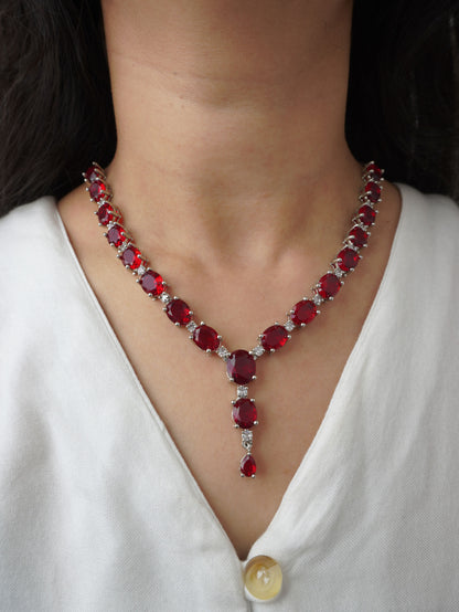 Red Scarlett  Zirconia Jewellery Set