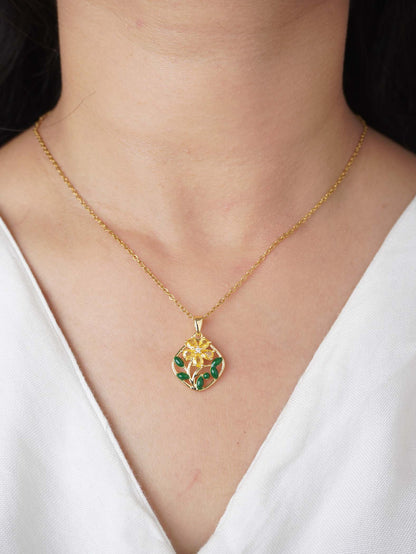 Isha 18 Carat Gold Plated for Women & Girls Elegant Necklace
