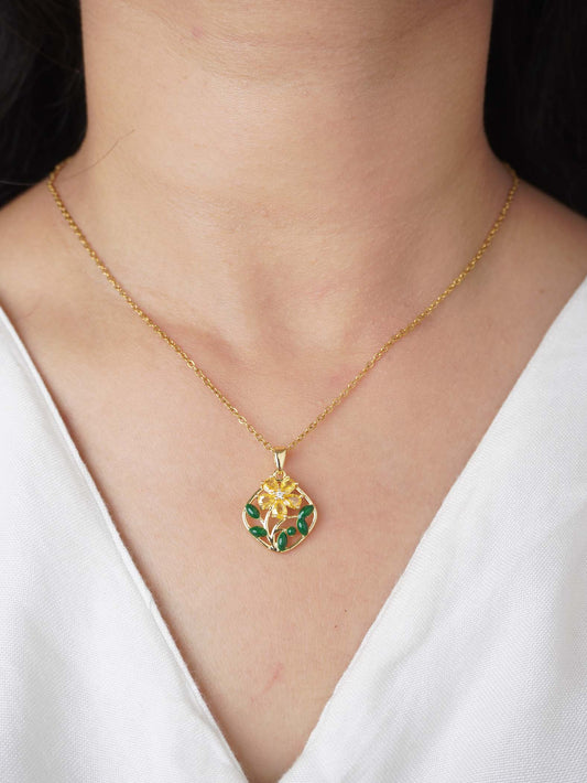 Isha 18 Carat Gold Plated for Women & Girls Elegant Necklace