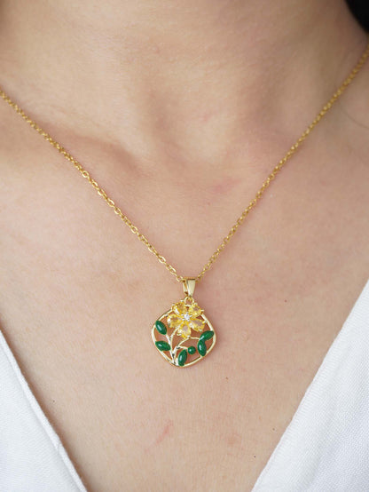 Isha 18 Carat Gold Plated for Women & Girls Elegant Necklace