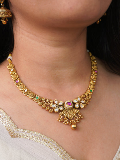 Multicolor Amritha Temple Jewellery Set