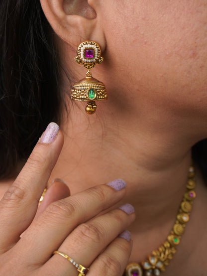 Multicolor Amritha Temple Jewellery Set