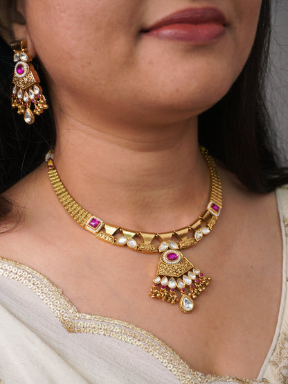 Ruby Tamannaah Temple Jewellery Set