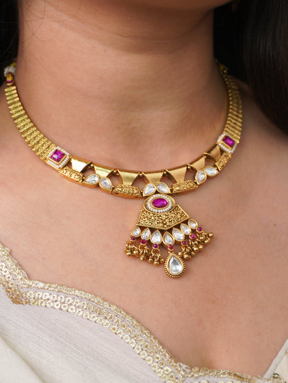 Ruby Tamannaah Temple Jewellery Set