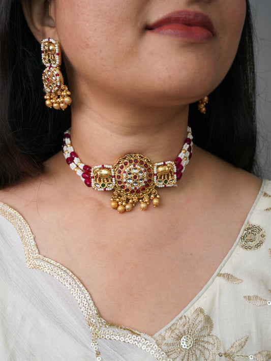Ruby Lavanya Elephant Jewellery Set