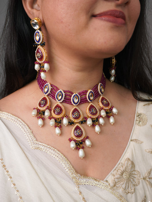 Pink Sudipa  Jewellery Set