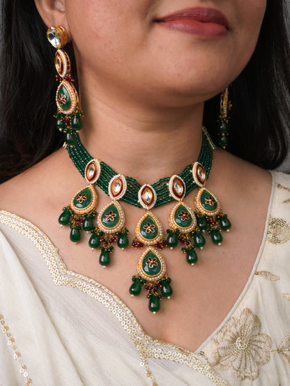 Emerald Sudipa Moissanite Jewellery Set