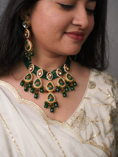 Emerald Sudipa Moissanite Jewellery Set