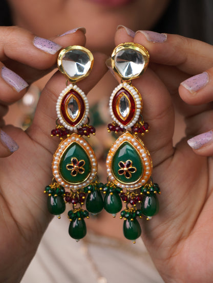 Emerald Sudipa Moissanite Jewellery Set