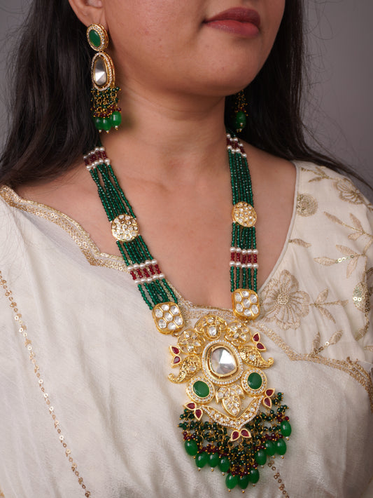 Emerald Brishti Moissanite Jewellery Set