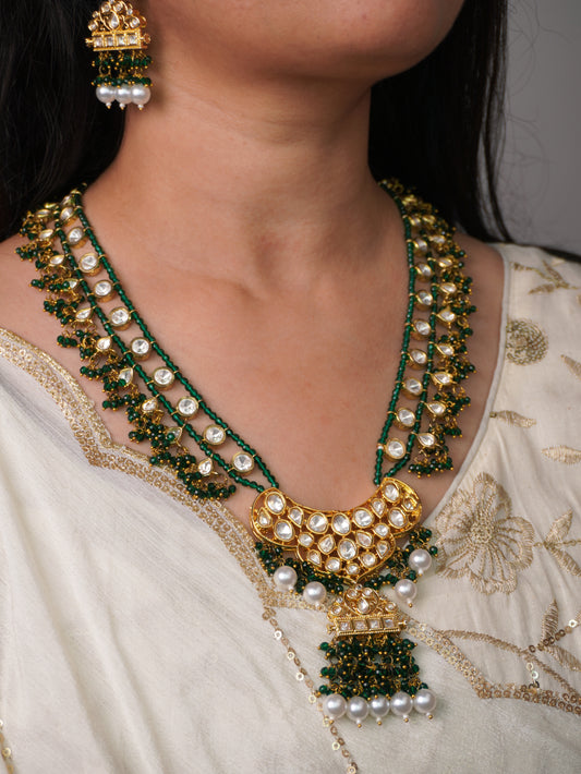 Emerald Priyalata Moissanite Jewellery Set