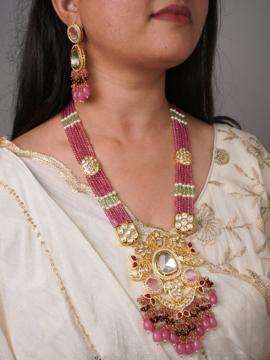 Pink Brishti Moissanite Jewellery Set