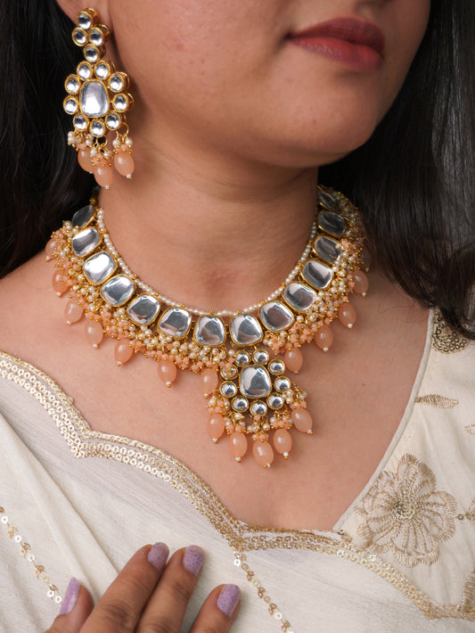 Peach Shalini Jewellery Set
