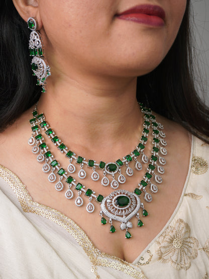 Emerald Green Fiona Zirconia Jewellery Set
