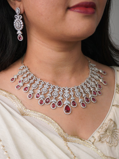 Ruby Jelvi Zirconia Statement Jewellery Set