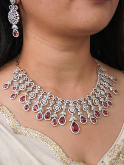 Ruby Jelvi Zirconia Statement Jewellery Set