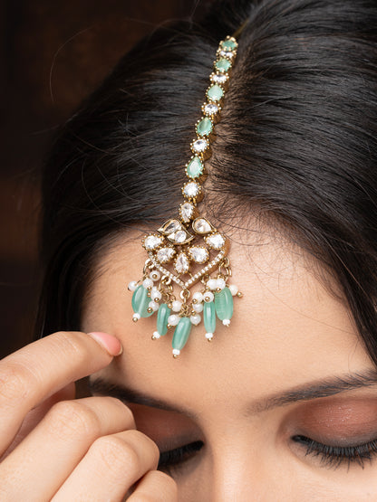 Aftaabi Moissanite Polki Pearl Royal Necklace Set
