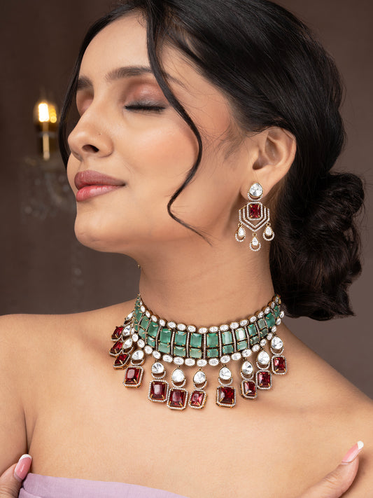 Mehrunisa Moissanite Necklace Set