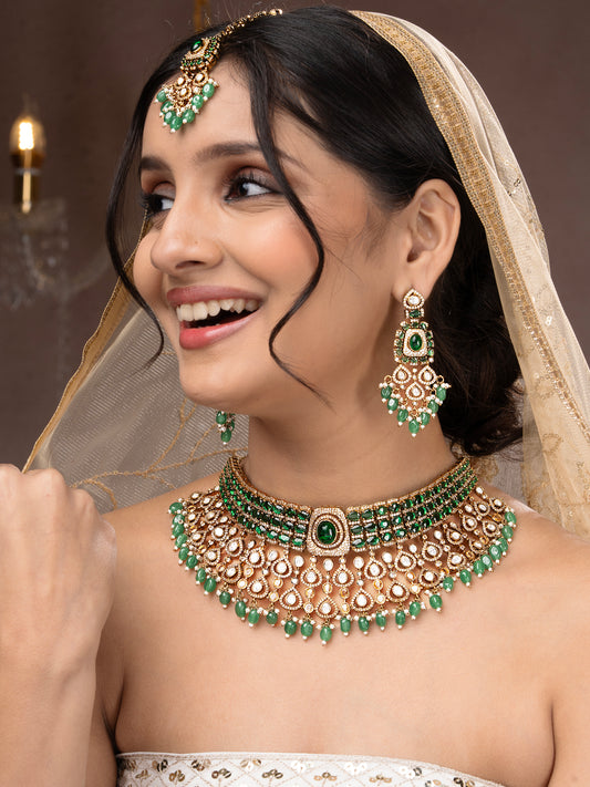 Rajsi Virasat Moissanite Choker Necklace Set