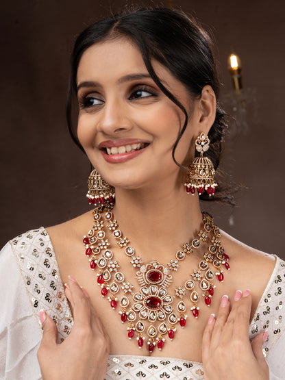 Samratana Layered Moissanite Kundan Jewellery Set