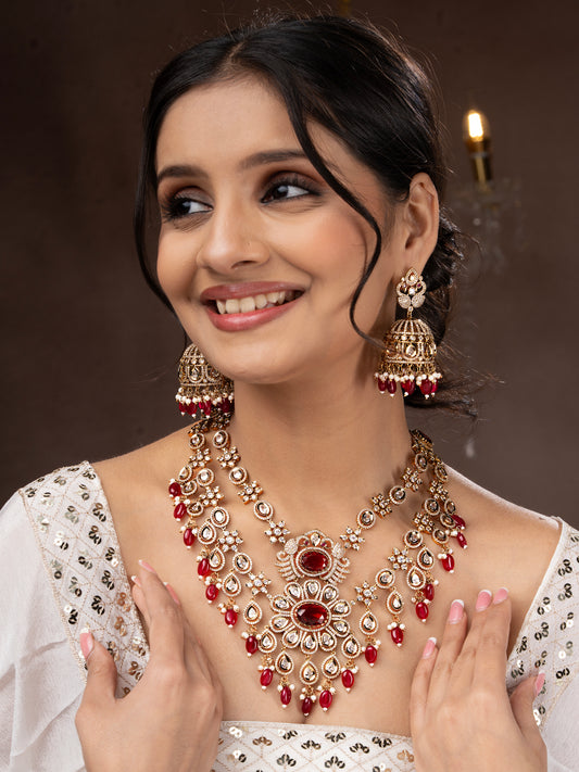 Samratana Layered Moissanite Kundan Jewellery Set